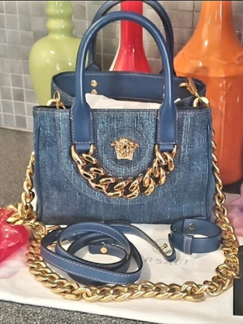 VERSACE denim Handbag